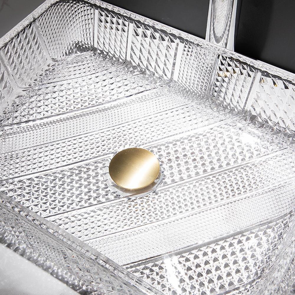 The modern light luxury transparent art rectangular die-cast glass wash basin with faucet sink 2025 - CAD $328.99 –P12