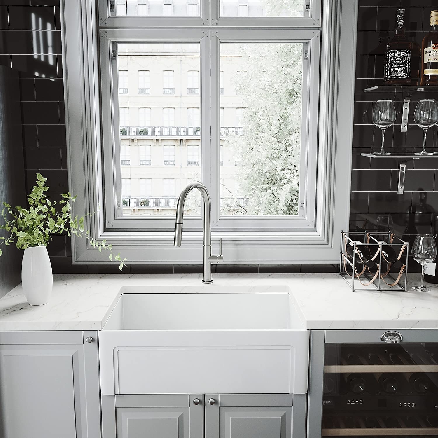 Kitchen FaucetRotatable Pull-out/Pull-down Brass High Arc Nickel Brushed/Painted Finishes Single Handle One Hole Kitchen Taps with Hot and Cold Switch 2025 - CAD $151.99 –P9
