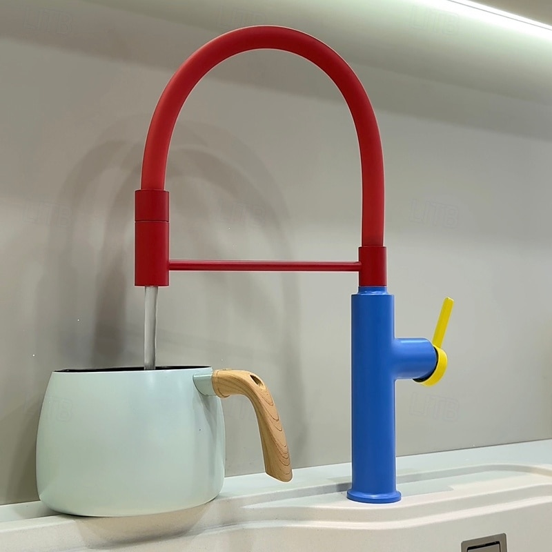 Kitchen faucet - Single Handle One Hole Electroplated / Painted Finishes Pull-out / Pull-down / Standard Spout / Tall / High Arc Centerset Modern Contemporary Kitchen Taps 2025 - CAD $84.99 –P8