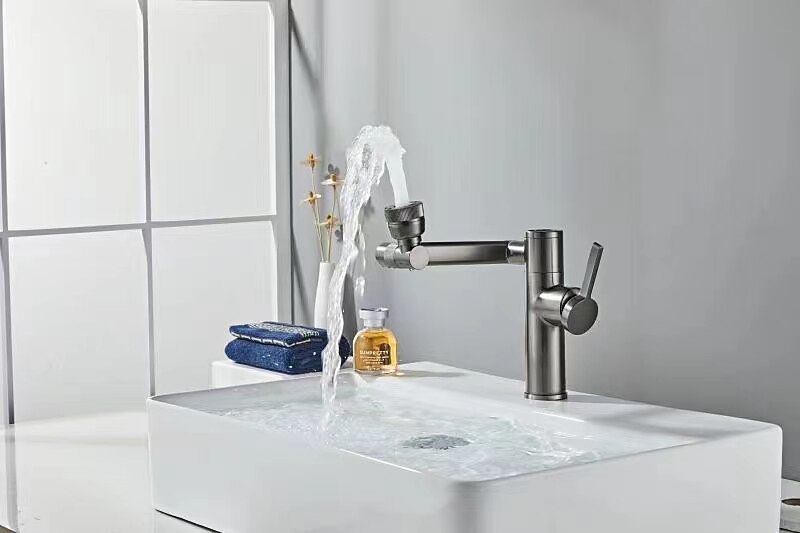 Foldable Bathroom Sink Mixer Faucet LED Displayer, Vintage 360 Swivel Spout Rotatable Wash Basin Tap, Brass Retro Single Handle One Hole with Cold and Hot Water Hose 2025 - CAD $135.99 –P5