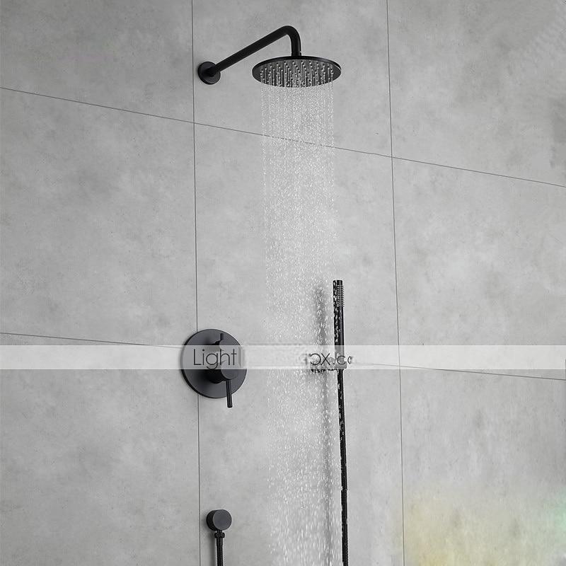 Concealed Shower Faucet Combo Set 8" Shower Head Shower System Mixer Rough In Valve Rainfall High Pressure Head with Handheld Wall Monted Tub and Shower Trim Kit Bathroom Bath 2025 - CAD $271.99 –P2