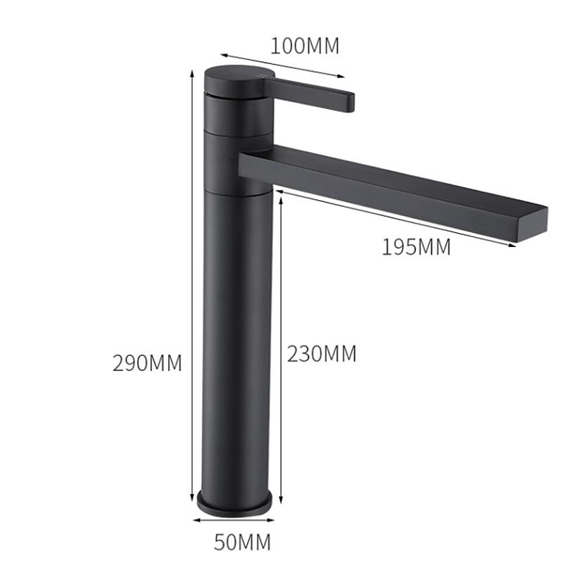 Bathroom Vessel Faucet Tall 11 inch, Sink Mixer Basin Taps Deck Mounted, Monobloc Round Single Handle Cermaic Valve Brass Taps Black Gold Chrome 2025 - CAD $87.99 –P1