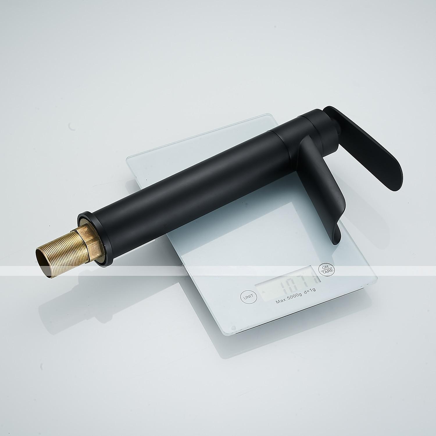 Waterfall Bathroom Sink Mixer Faucet Tall, Antique Brass Single Handle Basin Taps with Cold and Hot Hose 2025 - CAD $111.99 –P19