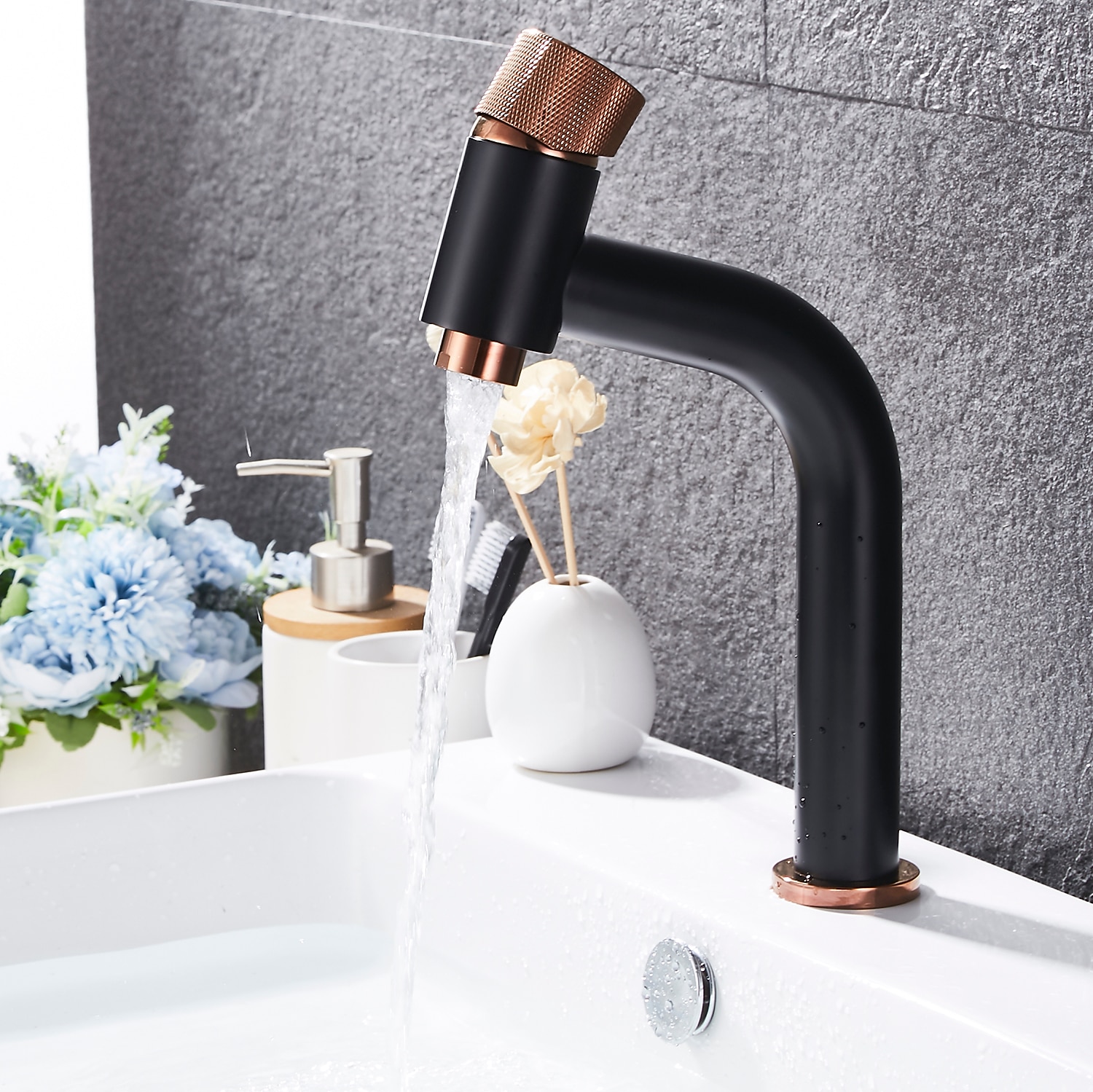 Bathroom Sink Faucet - Waterfall Electroplated Centerset Single Handle One HoleBath Taps / Bathroom Sink Faucet+ Accessories / Vintage / Yes / Brass / Brass 2025 - CAD $79.99 –P6