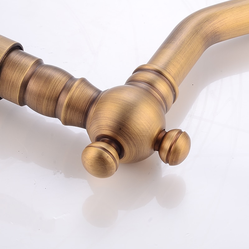 Bathroom Faucet Single Handle, Sink Mixer Basin Taps with Cold and Hot Hose Vintage Brass 2025 - CAD $71.99 –P6