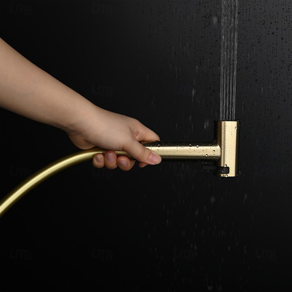 Concealed Bidet Sprayer 2Functions Water Flow Brass Valve Button Adjustable Cold/ Hot Mixer PVC HoseBrushed Gold Grey White 2025 - CAD $191.99 –P8