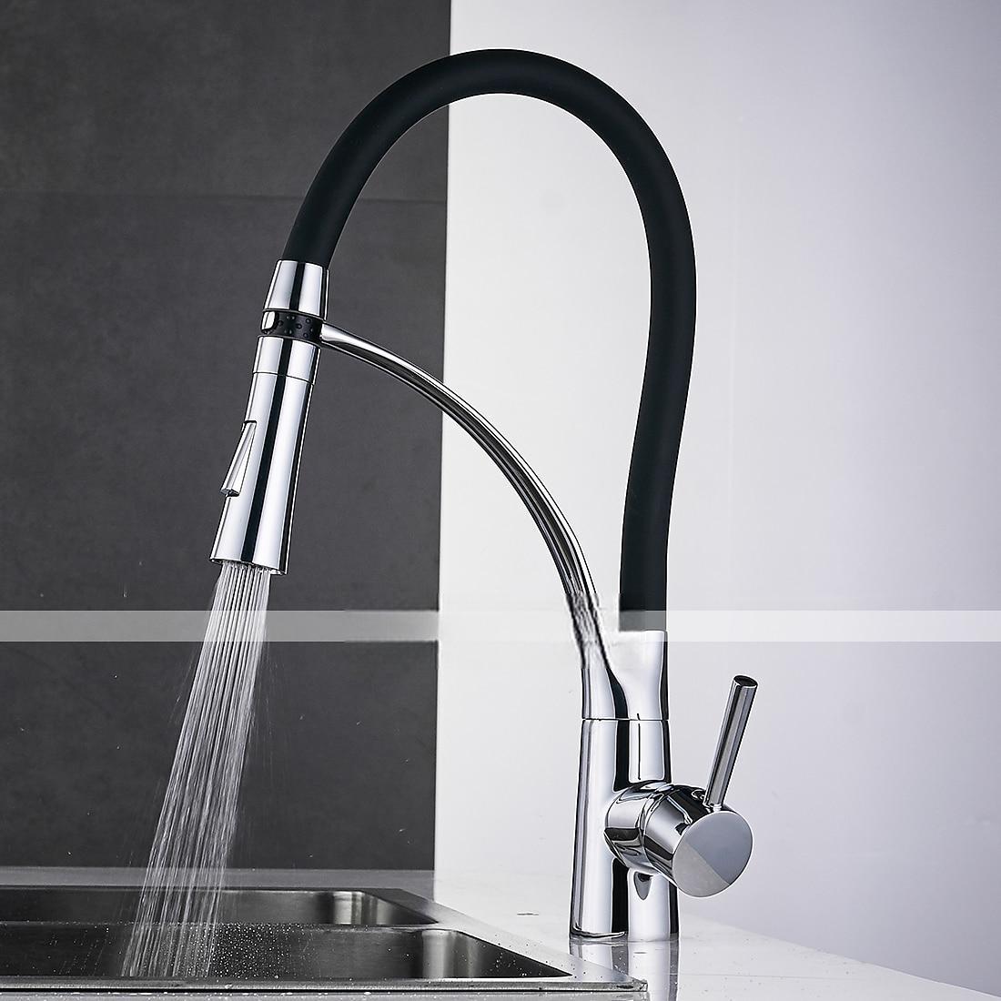Kitchen faucet - Single Handle One Hole Electroplated Pull-out / Pull-down Vessel 2025 - CAD $143.99 –P1