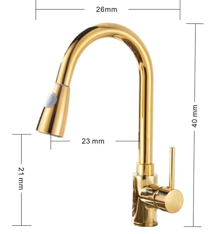 Kitchen faucet - Single Handle One Hole Electroplated Pull-out / Pull-down Centerset Modern Contemporary Kitchen Taps 2025 - CAD $135.97 –P4