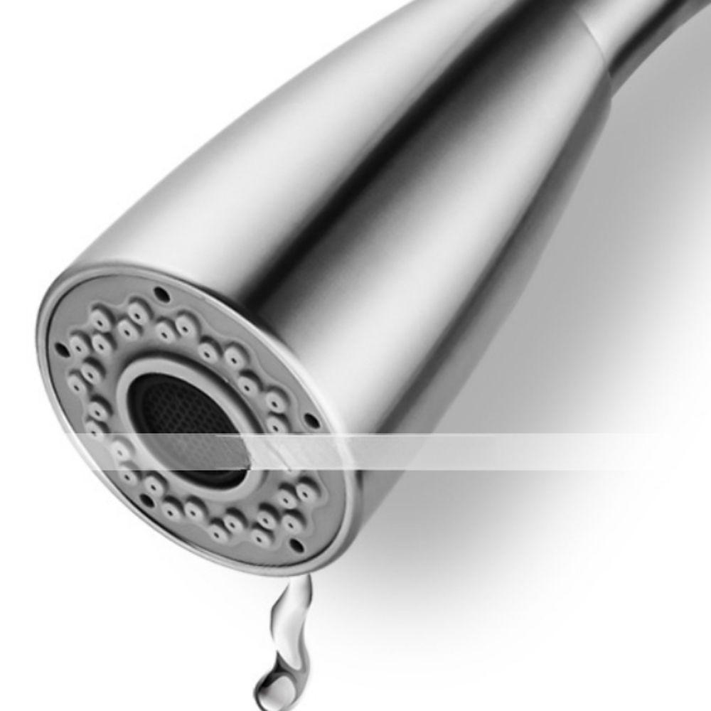 Kitchen Faucet with Pull-out SprayerBrushed Nickell Rotatable 304 Stainless Steel High Arc Single Handle One Hole Kitchen Taps 2025 - CAD $71.99 –P6