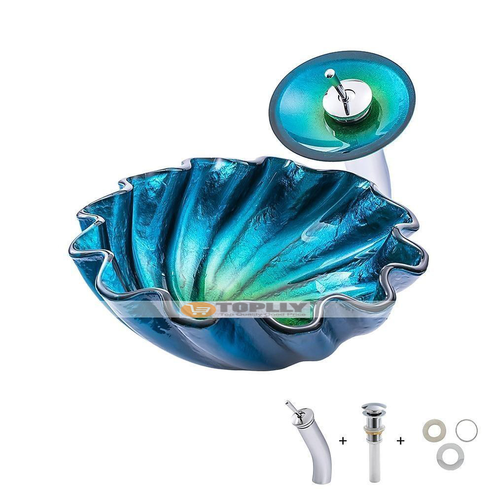 Bathroom Sink / Bathroom Faucet / Bathroom Mounting Ring Contemporary / Antique - Tempered Glass Round Vessel Sink 2025 - CAD $398.99 –P2