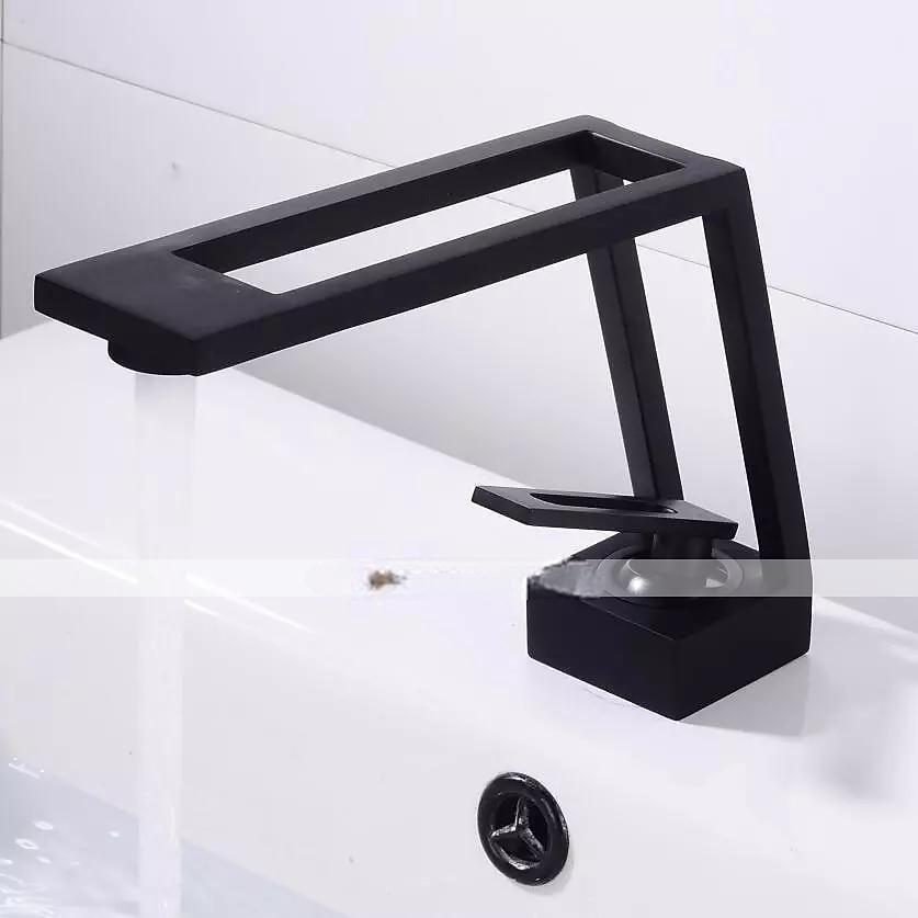 Single Handle Bathroom Faucet, Electroplated/Brushed One Hole Hollow Out/Irregular/Centerset, Brass Contemporary Bathroom Sink Faucet Contain with Supply Lines 2025 - CAD $119.99 –P2