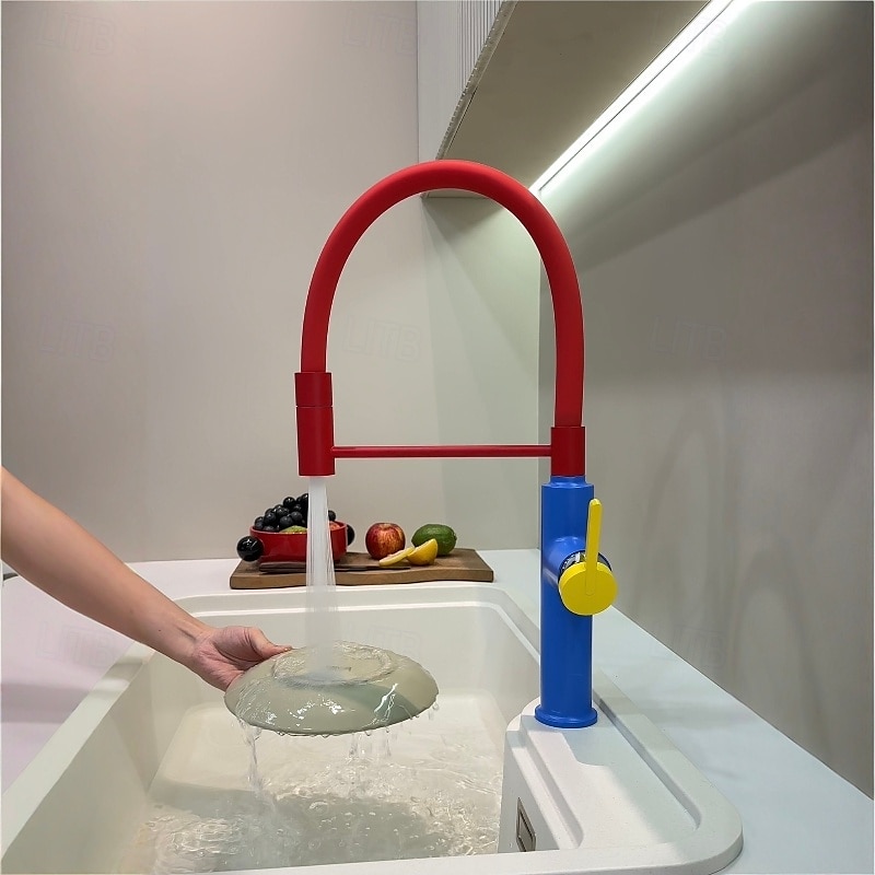 Kitchen faucet - Single Handle One Hole Electroplated / Painted Finishes Pull-out / Pull-down / Standard Spout / Tall / High Arc Centerset Modern Contemporary Kitchen Taps 2025 - CAD $84.99 –P2