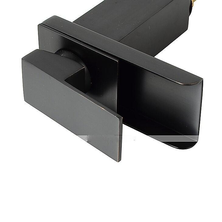 Bathroom Sink Faucet,Waterfall Oil-rubbed Bronze Centerset Widespread Single Handle One Hole Bath Taps with Hot and Cold Switch 2025 - CAD $79.99 –P2