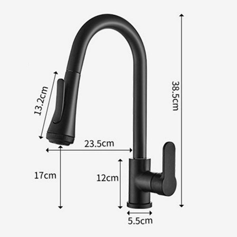 Kitchen Faucet with SprayerMatte Black Brass 4-Function Single Handle One Hole Button Design Pull-out / Pull-down Centerset Contemporary Kitchen Taps(with Soap Dispenser) 2025 - CAD $127.99 –P2