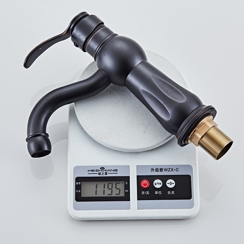 Bathroom Sink Faucet,Brass Contemporary Style Single Handle One Hole Bath Tap with Hot and Cold Switch 2025 - CAD $111.99 –P7