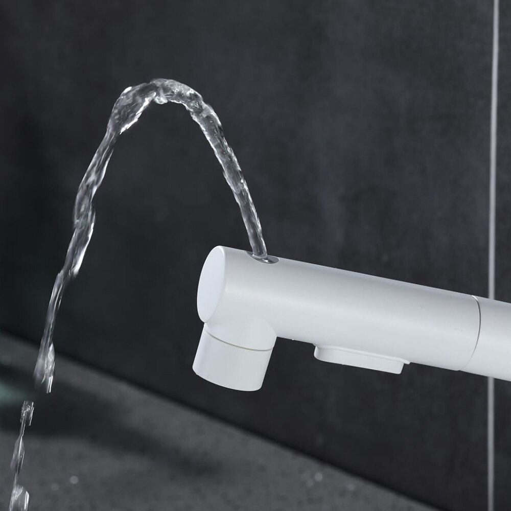 Bathroom Sink Faucet - Rotatable / Pull out Chrome / Electroplated / Painted Finishes Centerset Single Handle One HoleBath Taps 2025 - CAD $135.99 –P4