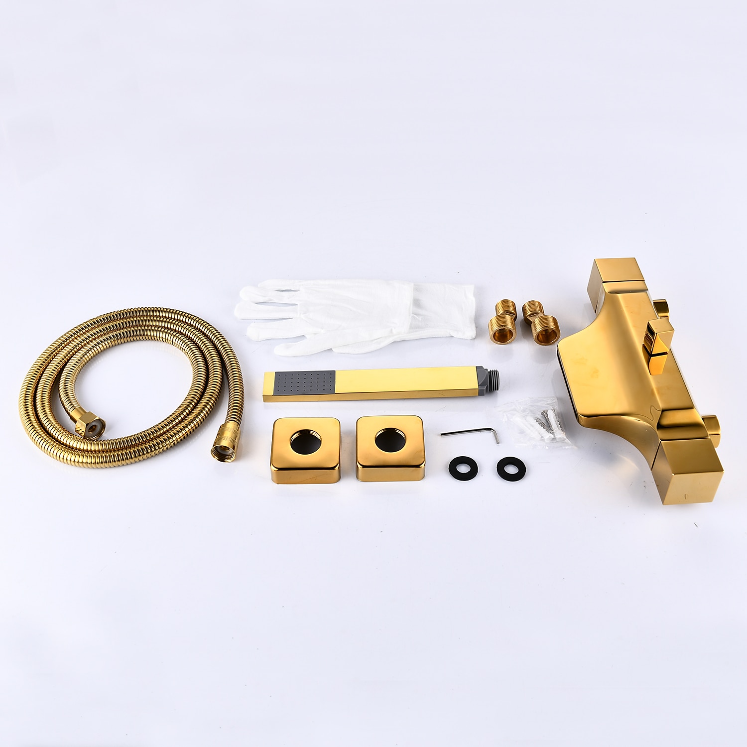 Bathtub Faucet - Contemporary Electroplated Wall Mounted Ceramic Valve Bath Shower Mixer Taps 2025 - CAD $271.99 –P18
