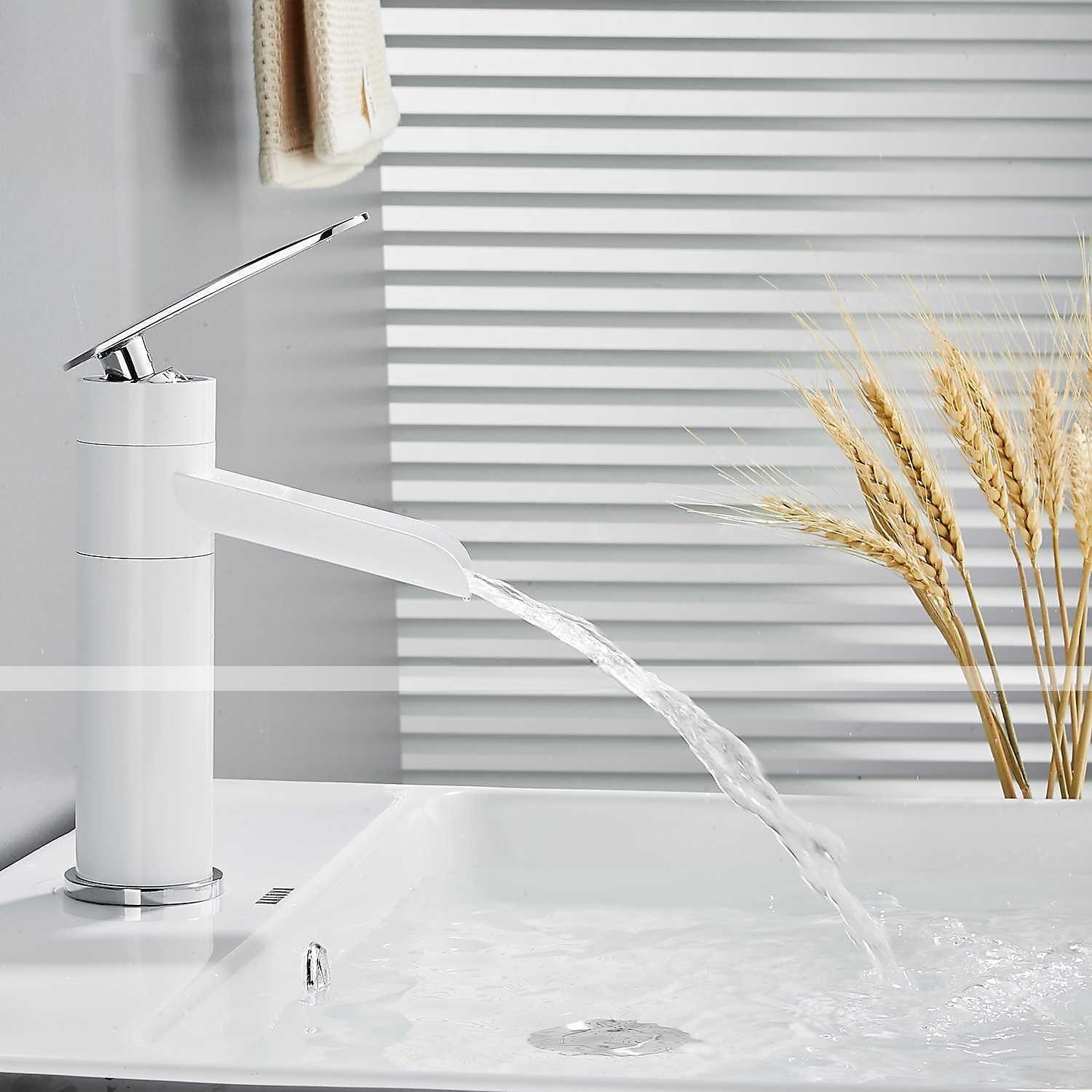 Bathroom Sink Faucet,Rotatable Electroplated Centerset Single Handle One Hole Bath Taps with Hot and Cold Switch 2025 - CAD $95.99 –P18