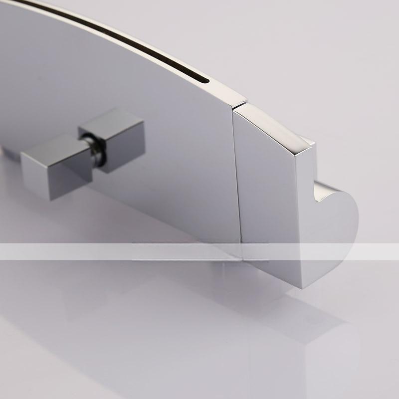 Waterfall Bathtub Faucet Wall Mounted Widespread Bathroom Shower Mixer Faucet Bath Roman Tub Filler Mixer Tap Brass 3 Hole Sprayer with Cold Hot Water Hose 2025 - CAD $303.99 –P5