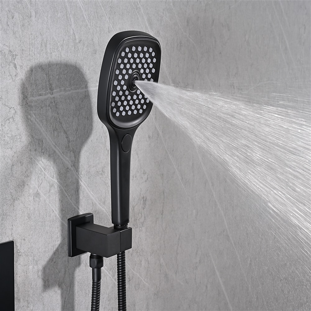 Shower FaucetRainfall Shower Head System / Thermostatic Mixer valve Set - Rainfall Shower Contemporary Painted Finishes Mount Inside Brass Valve Bath Shower Mixer Taps 2025 - CAD $956.99 –P4