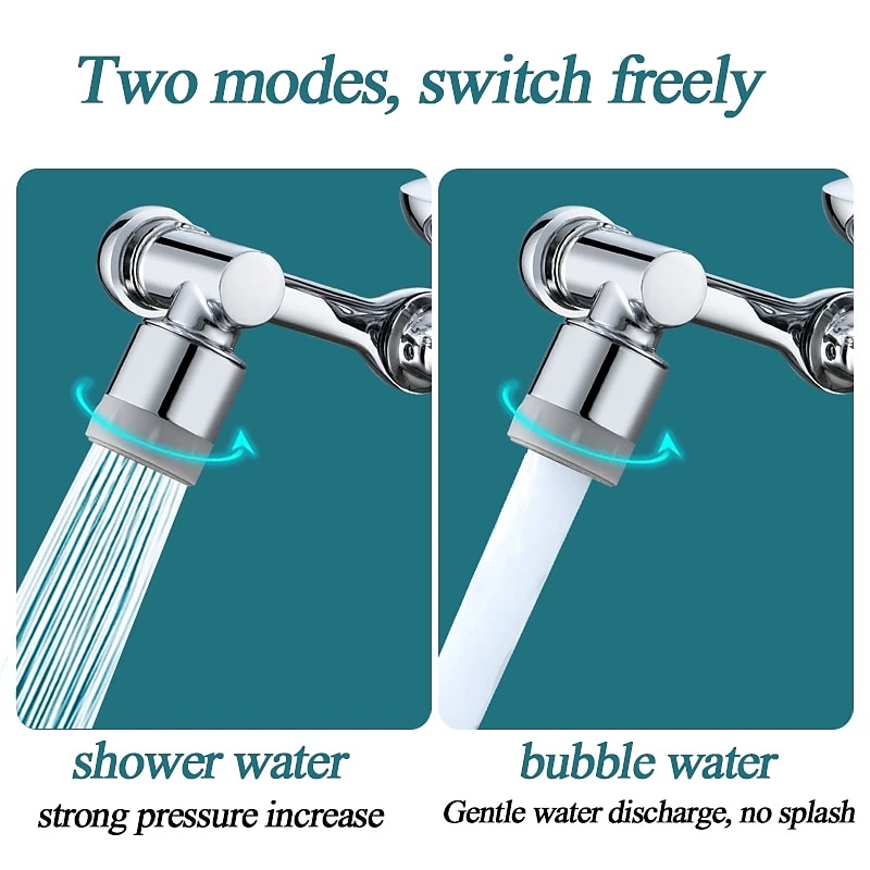 Faucet Extender 1080 Degree Extension Universal Faucet Aerator Splash Kitchen Tap Filter Nozzle Bubbler Bathroom Kitchen Washroom 2 Spray Modes Faucet Aerator Attachment 2025 - CAD $6.99 –P2