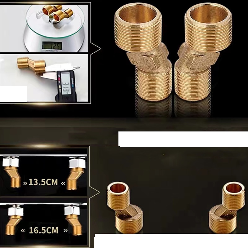 Vintage Brass Bathtub Faucet Wall Mounted Dual Handle Bath Tub Taps Bathroom Mixer Tap with Cold and Hot Hose 2025 - CAD $71.99 –P4