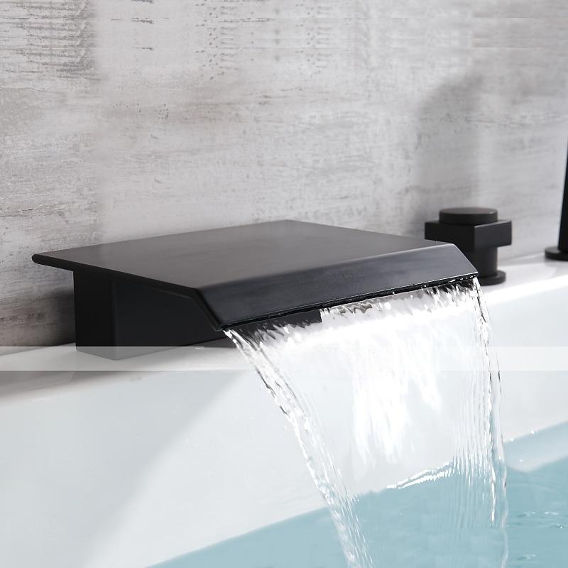 Bathtub Faucet - Contemporary Electroplated Roman Tub Ceramic Valve Bath Shower Mixer Taps 2025 - CAD $366.99 –P4