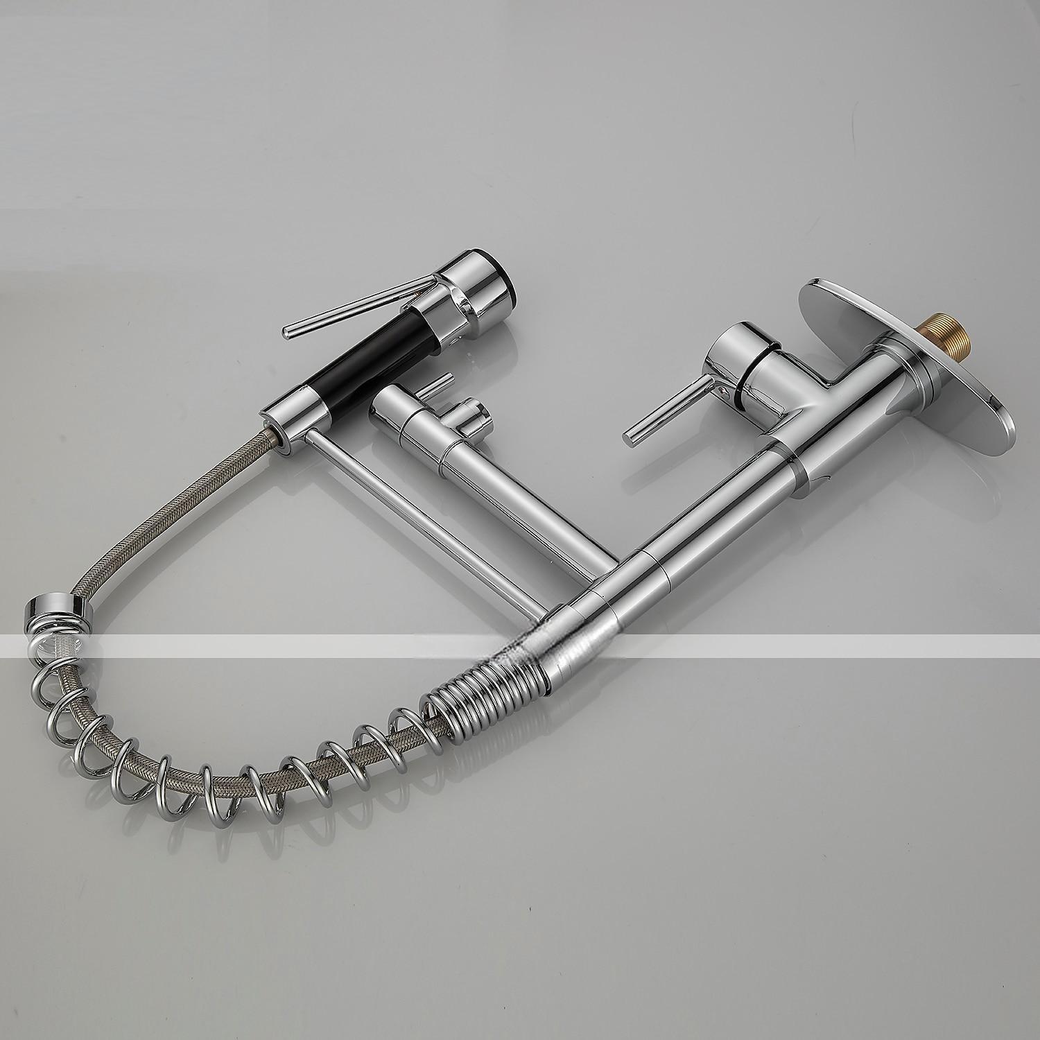 Kitchen Faucet with Pullout Spray and Soap Dispenser Sets Single Handle Two Holes Pull Out/Rotatable/Multifunction Standard Spout Brass Tall-High Arc Deck Mounted Kitchen Faucet 2025 - CAD $159.99 –P13