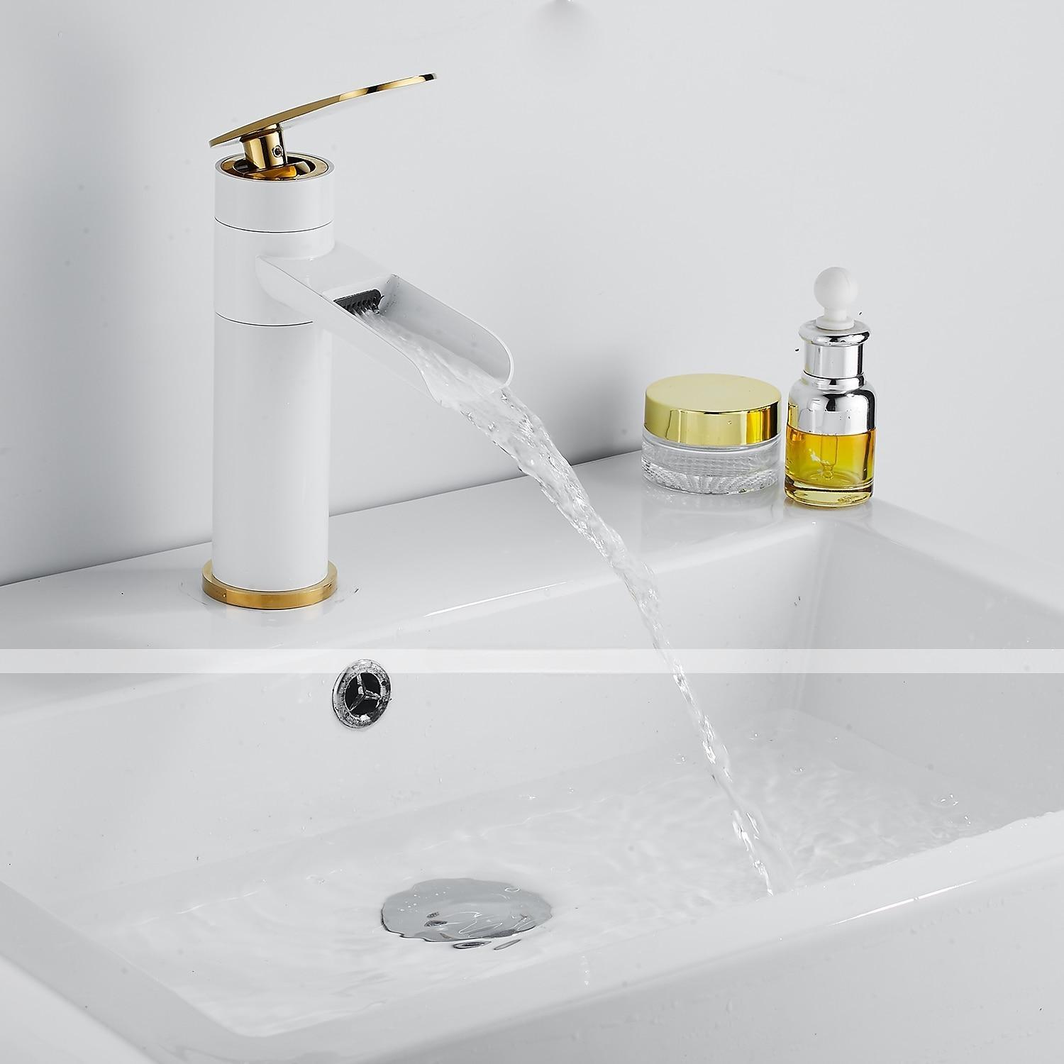 Bathroom Sink Faucet,Rotatable Electroplated Centerset Single Handle One Hole Bath Taps with Hot and Cold Switch 2025 - CAD $95.99 –P4