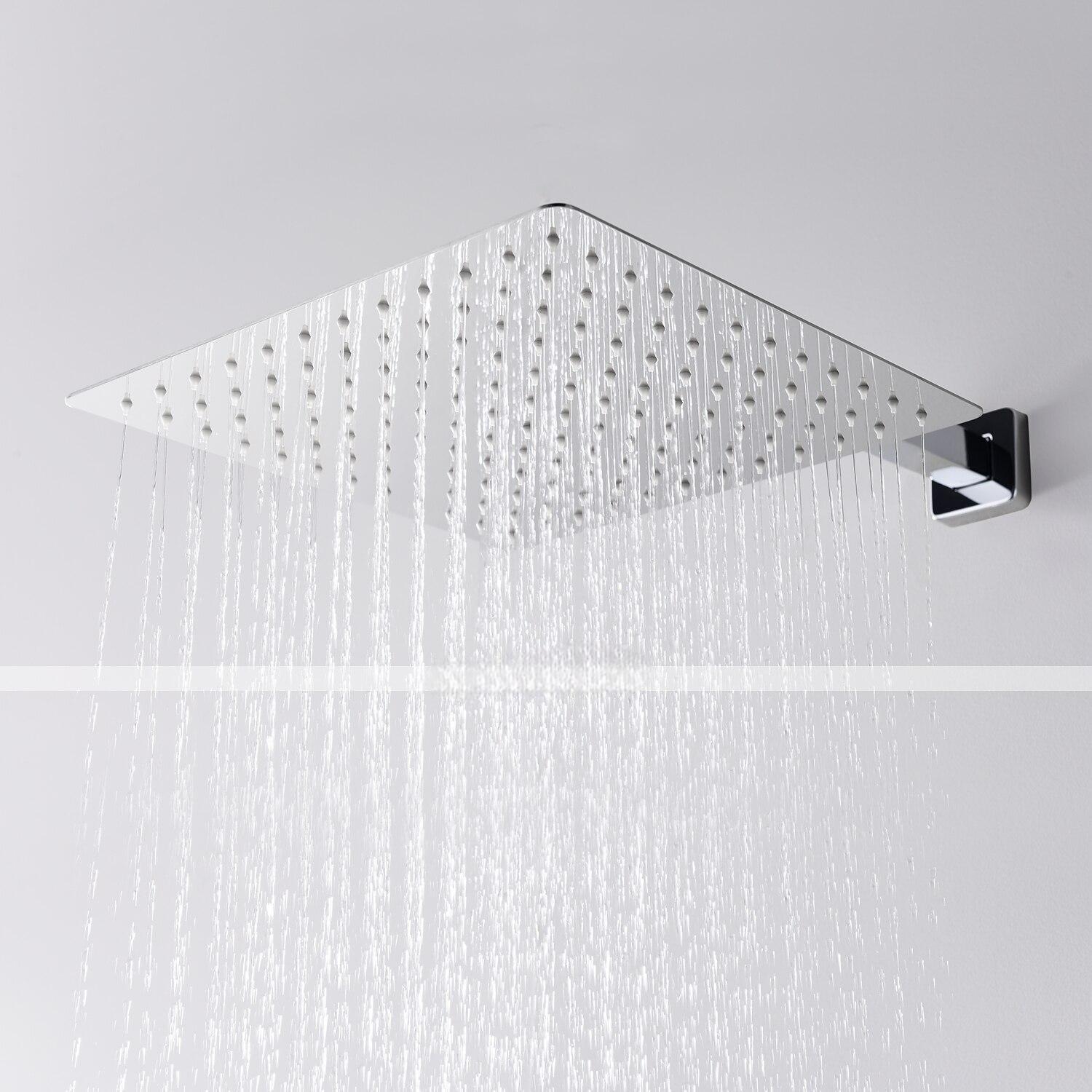 Shower Faucet12 inch Chrome Shower Faucets Sets Complete with Brass Shower Head and Solid Brass Handshower+Wall MountedRainfall Shower Head System(Contain BodyspraysShower ArmHandshower) 2025 - CAD $558.99 –P3