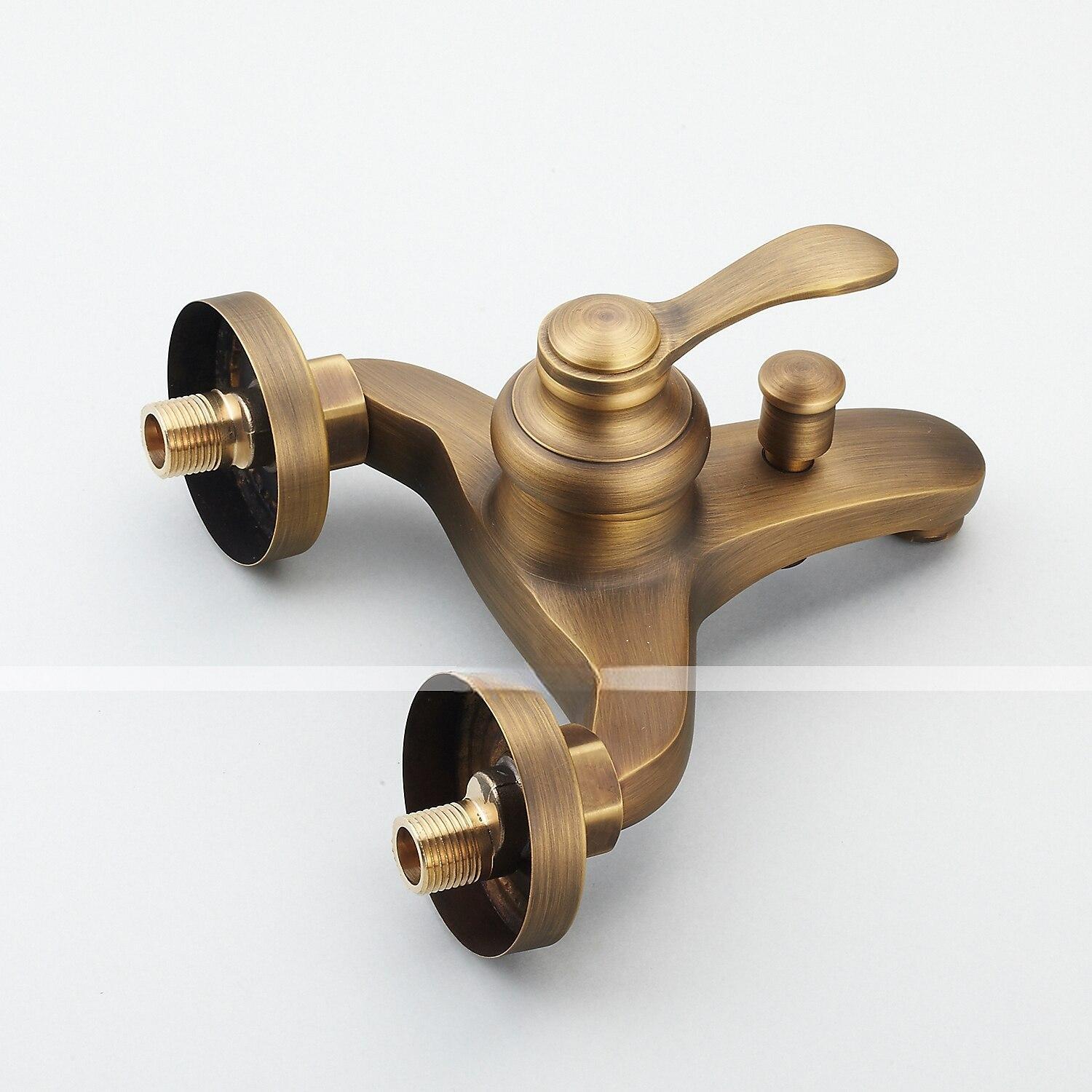Shower Faucet Set Handshower Included Vintage Style/Country Brass Mount Outside Ceramic Valve Bath Shower Mixer Taps/Single Handle/Yes/Single Handle Three Holes 2025 - CAD $151.99 –P9