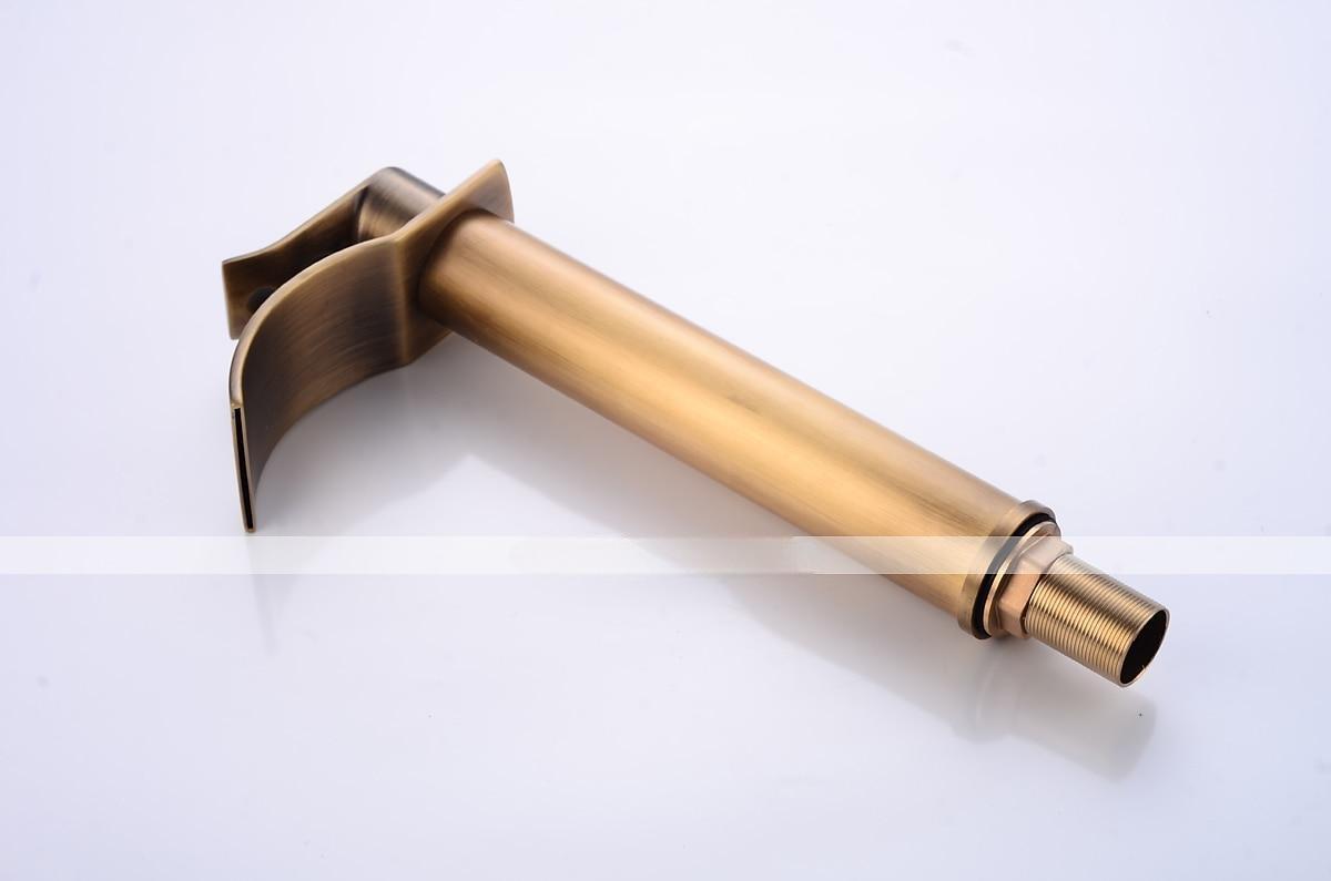 Antique Copper Bathroom Sink Faucet,Golden Waterfall Single Handle One Hole Bath Taps with Hot and Cold Water Switch 2025 - CAD $111.99 –P7