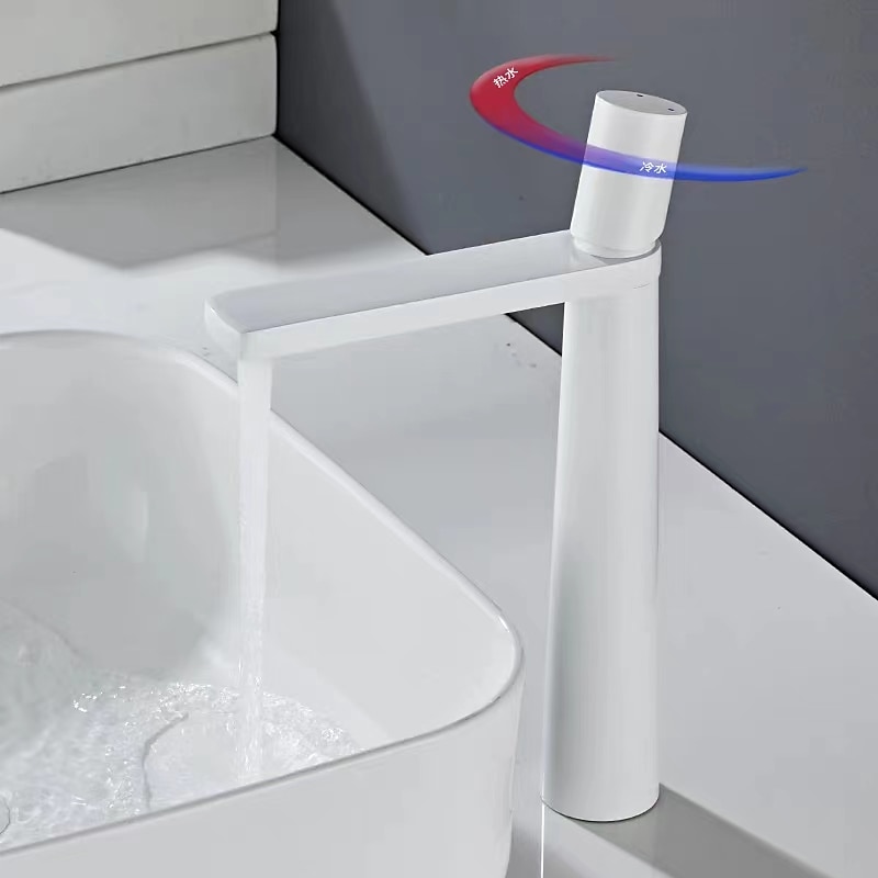 Bathroom Sink Mixer Faucet Tall, Monobloc Washroom Basin Taps Single Handle One Hole Deck Mounted, with Hot and Cold Hose, Brass Vessel Taps 2025 - CAD $127.99 –P3