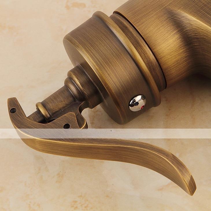 Bathroom Sink Faucet,Waterfall Antique Brass Single Handle One Hole Bath Taps with Hot and Cold Switch 2025 - CAD $87.99 –P13