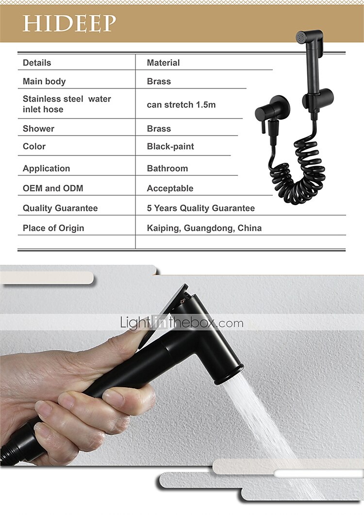 Single hole Bidet BlackToilet Handheld bidet Sprayer Self-Cleaning Contemporary 2025 - CAD $59.99 –P4