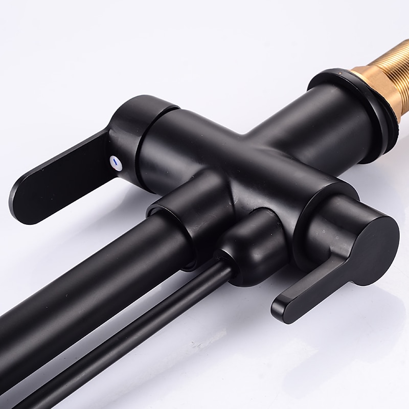 Kitchen faucet - Two Handles One Hole Electroplated / Painted Finishes Pull-out / Pull-down / Tall / High Arc / Purified water Centerset Modern Contemporary Kitchen Taps 2025 - CAD $159.99 –P5