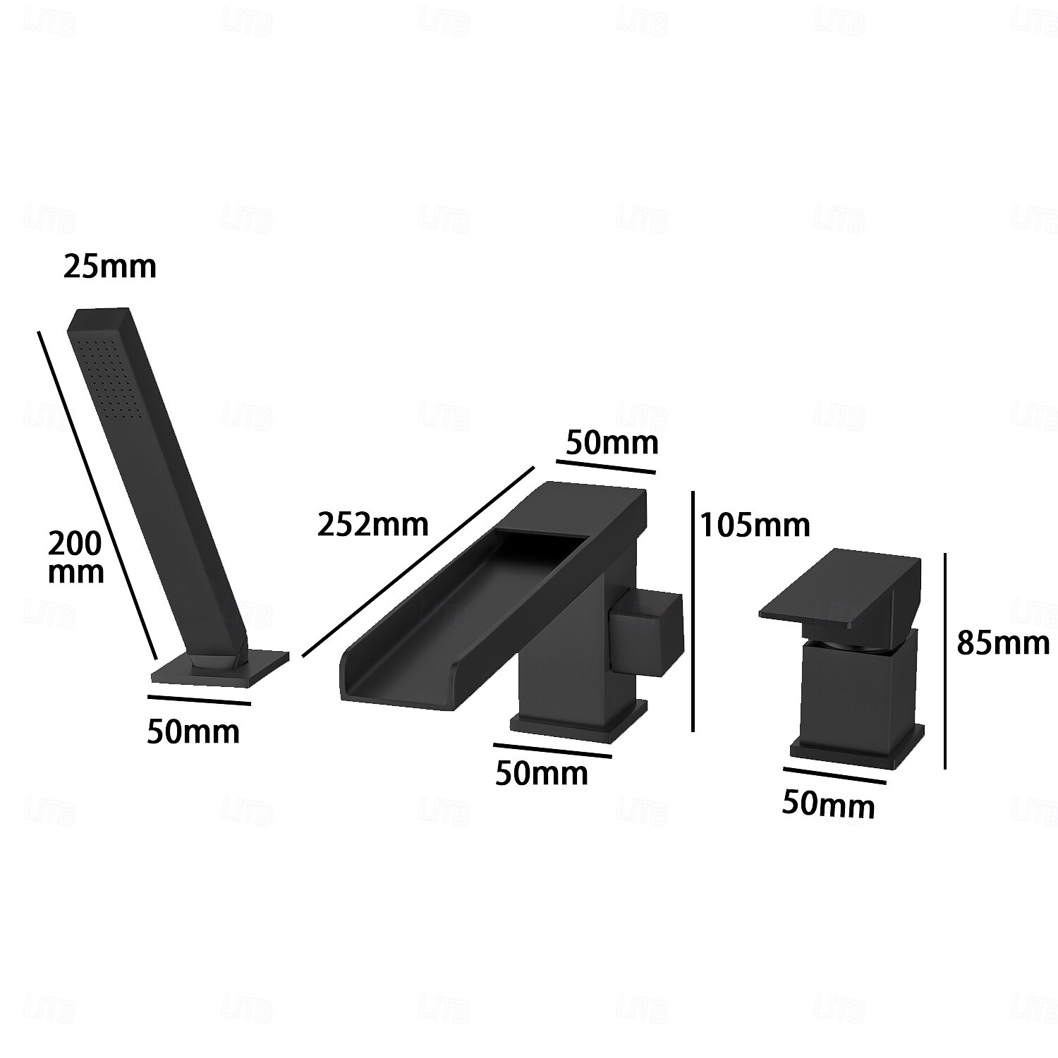 Bathtub Faucet - Modern Contemporary Painted Finishes Roman Tub Brass Valve Bath Shower Mixer Taps 2025 - CAD $311.99 –P7