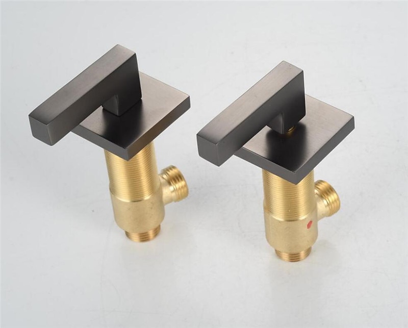 Widespread Bathroom Sink Mixer Faucet 360 Swivel Brass 3 Hole 2 Handle Basin Tap Deck Mounted Washroom Basin Vessel Water Tap with Hot and Cold Hose Black Chrome Golden White Grey 2025 - CAD $164.78 –P3