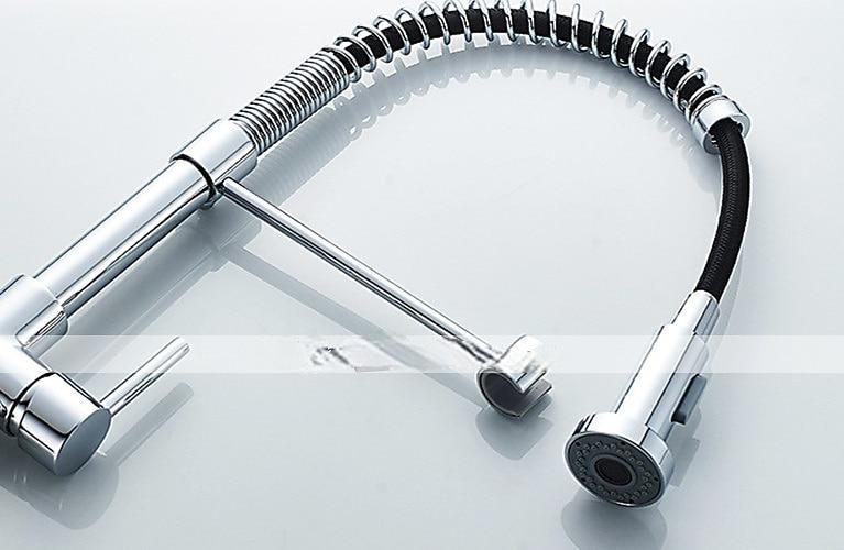 Kitchen Sink Mixer Faucet with Pull Down Sprayer 360 swivel High Arc Single Handle Spring Kitchen Taps Deck Mounted One Hole Brass Kitchen Sink Faucet Centerset Water Taps 2025 - CAD $103.99 –P14