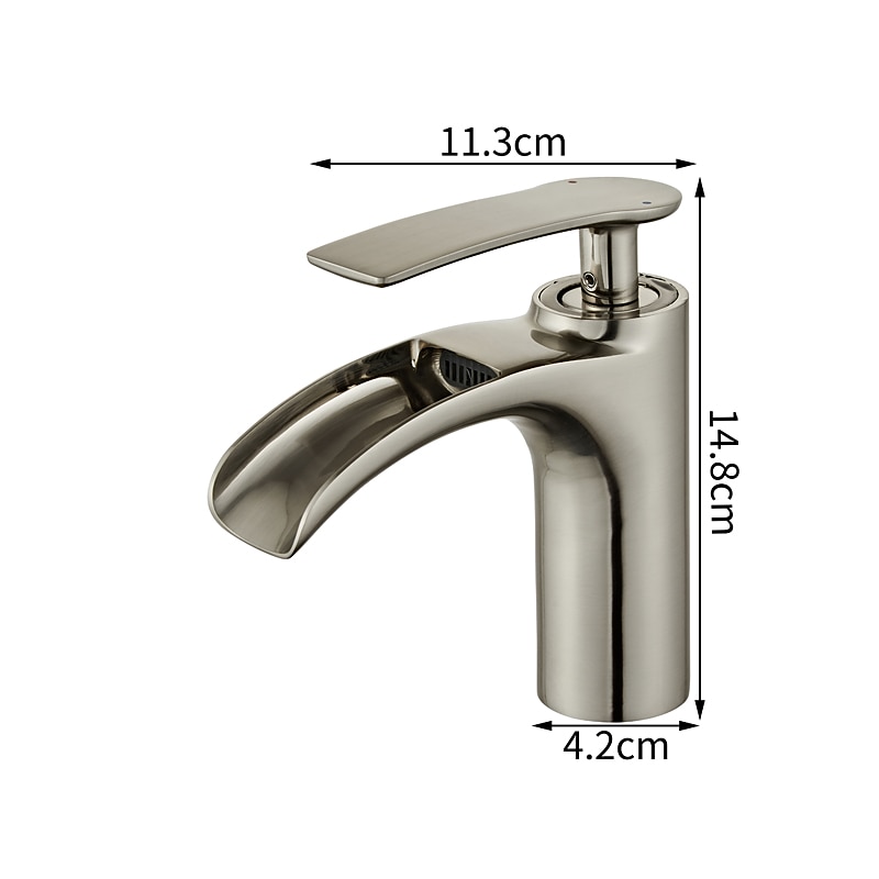 Bathroom Sink Faucet - Waterfall Electroplated Centerset Single Handle One HoleBath Taps 2025 - CAD $95.99 –P1