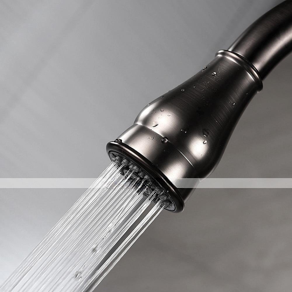 Kitchen Sink Mixer Faucet with Pull Out Sprayer High Arc Brass Silver/Coffee Single Handle One Hole Oil-rubbed Bronze Pull Down Tall Kitchen Taps with Hot and Cold Water Hose 2025 - CAD $159.99 –P7