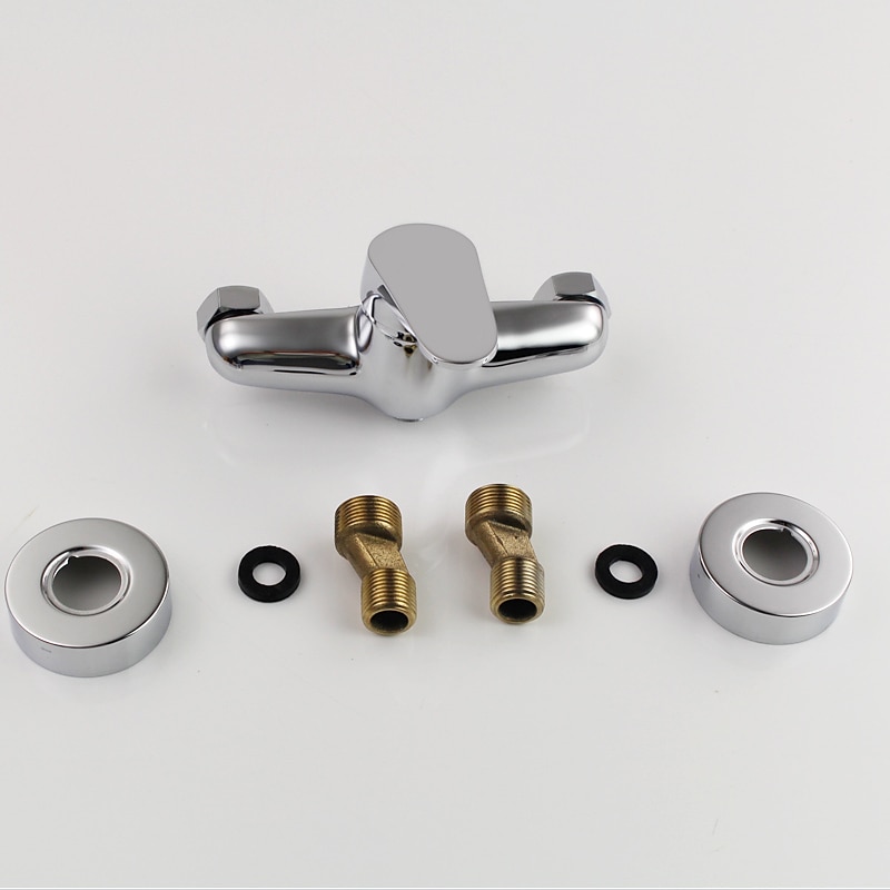Brass Shower System Faucet Combo Set Wall Mounted Tub and Bath Shower Mixer Taps Chrome Shower Ceramic Valve with Hot and Cold Water 2025 - CAD $103.99 –P3