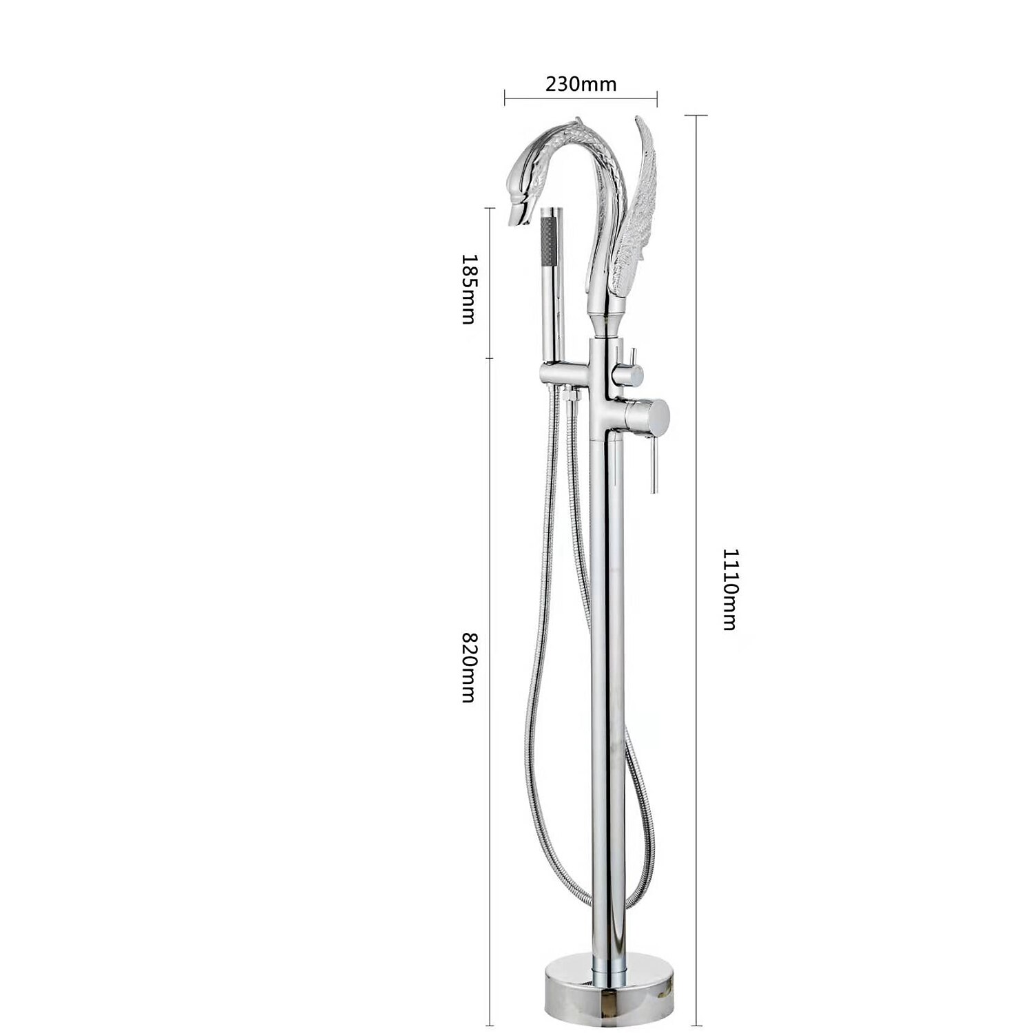 Bathtub Faucet - Contemporary Chrome Floor Mounted Ceramic Valve Bath Shower Mixer Taps 2025 - CAD $637.99 –P4