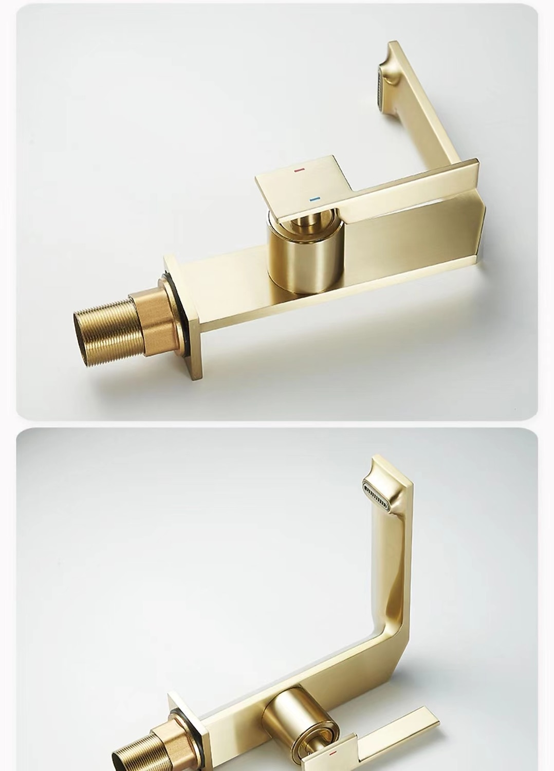 Waterfall Bathroom Sink Mixer Faucet Brass, Single Handle Washroom Basin Taps One Hole Faucets with Hot and Cold Hose, Waterfall Spout Brass Bathroom Tap Chrome Black Gold Grey 2025 - CAD $111.99 –P18