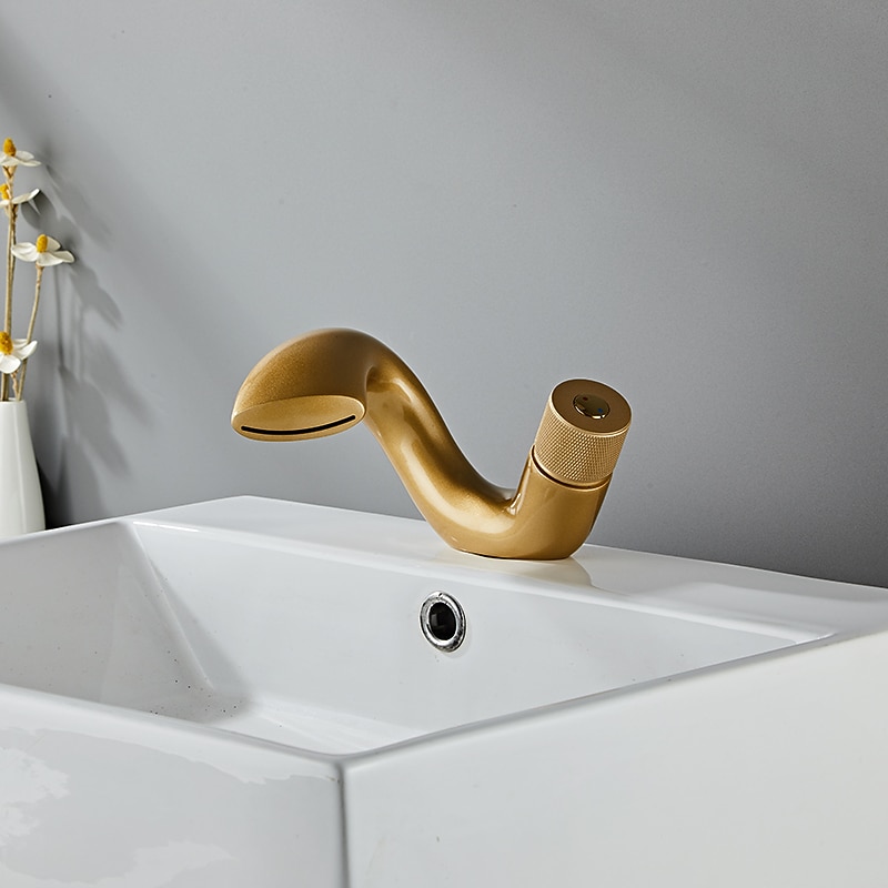 Waterfall Bathroom Sink Mixer Faucet, Mono Wash Basin Single Handle Basin Taps, Monobloc Vessel Water Brass Tap Deck Mounted with Hot and Cold Hose 2025 - CAD $87.99 –P8