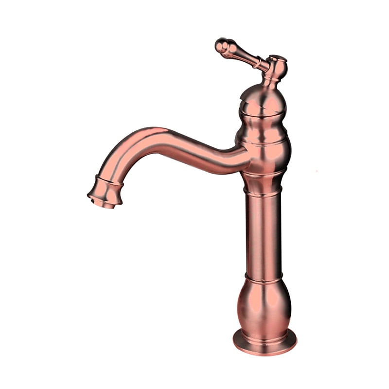 Bathroom Sink Faucet,Single Handle Rose Gold/Black/Brushed Gold/ Brass/Rustic Nickel One Hole Widespread Electroplated Faucet with Hot and Cold Water 2025 - CAD $127.99 –P11