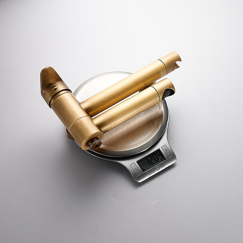 Vintage Bathtub Faucet Dual Spout Wall Mounted Golden Bath Tub Filler Mixer Brass Tap with Heldhand Showerhand Ceramic Valve Single Handle Control 2025 - CAD $143.99 –P11