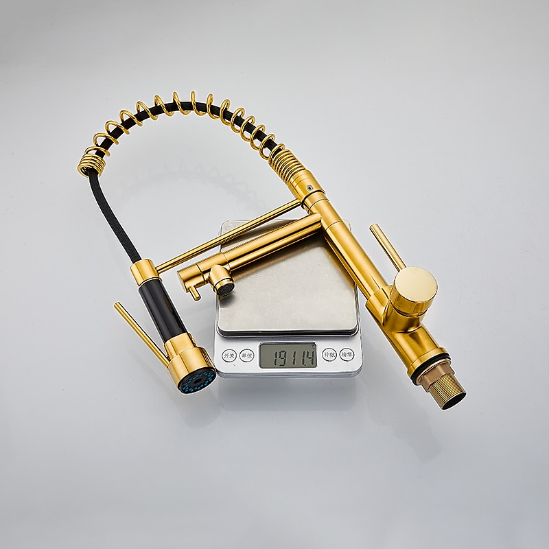 Kitchen faucet - Single Handle One Hole Electroplated Pull-out / Pull-down Deck Mounted Modern Contemporary Kitchen Taps 2025 - CAD $143.99 –P1