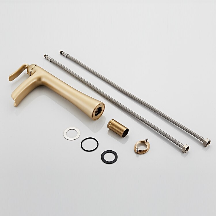 Waterfall Bathroom Faucet, Rustic Nickel Single Handle One Hole Brass Waterfall Bathroom Sink Faucet with Hot and Cold Water 2025 - CAD $127.99 –P8