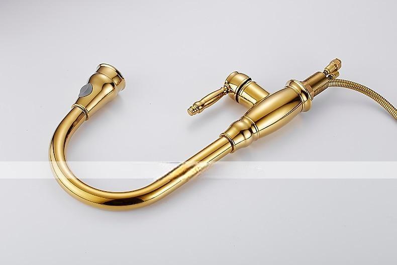 Kitchen Faucet Contemporary Retro Style Ti-PVD Pull-out/Pull-down Vessel/Brass/Single Handle One Hole 2025 - CAD $191.99 –P7